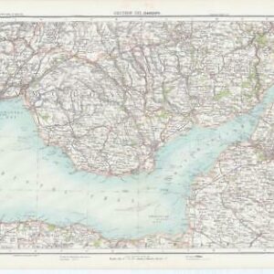 c1885 Large Map ENGLAND WALES SECTION XXI CARDIFF Monmouth Bartholomew (RA39)