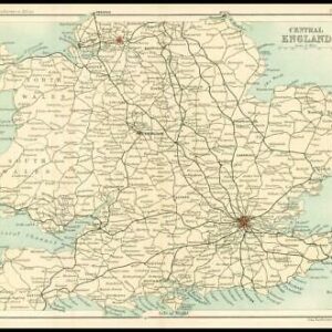 c1912 Map of CENTRAL ENGLAND Chart Regions (BS13)