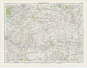c1885 Large Map ENGLAND - SECTION XXII WILTS Gloucester Bartholomew (RA40)