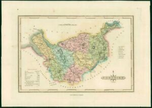 1812 - Antique Map of CHESHIRE by S.A. Oddy with original hand colouring (bm28)