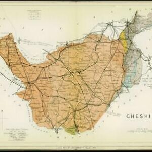 1904 Original Antique Colour Map of CHESHIRE Geological (51)