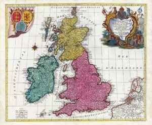 c1750 Large Map LA GRANDE BRETAGNE British Isles Scotland Ireland Lotter (HM5)