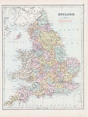 1883 Map of ENGLAND Ordnance Survey by Bacon (BO102)