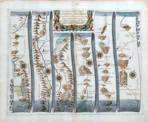 1675 ST DAVIDS to HOLYWELL Road Map Wales Tal-y-bont Machynlleth Ruthin OGILBY