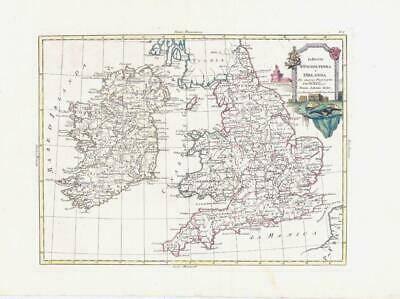 1776 Map LI REGNI D'INGHILTERRA E D'IRLANDA England Wales Ireland Zatta (LM13)