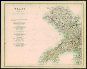 1842 - Original Antique Map of WALES NORTH WEST ANGLESEA by Fisher (36)