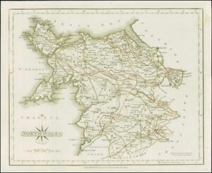 1793 Original Antique MAP of 'NORTH WALES' by John Cary (CM2/45)