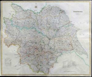 c1831 Huge Map of YORKSHIRE by Henry Teesdale 4 conjoined separate maps (LM10)