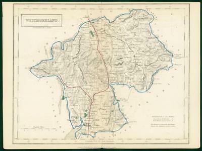 c1820 - Antique Map WESTMORELAND Chapman Hall outline hand colour (CP33-M)