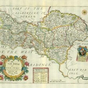 1673 1st ISSUE Antique Map  'THE NORTH RIDING OF YORKSHIRE' by Richard Blome