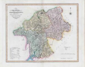 1833 Large Engraved Map WESTMORELAND by William Ebden Duncan Colour (DUK42)