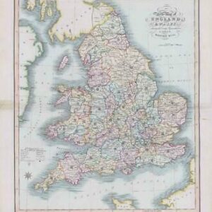 1833 Large Engraved Map ENGLAND & WALES by William Ebden Duncan Colour (DUK46)