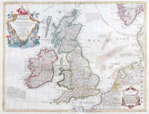 1772 LES ISLE BRITANNIQUES d'ANGLETERRE British Isles Large Map  (LM10)