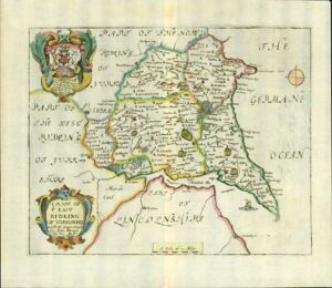 1673 1st ISSUE Antique Map  'EAST RIDING OF YORKSHIRE' by Richard Blome