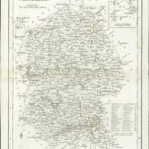 1836 - Original Antique Map of WILTSHIRE  by Fullerton (40)