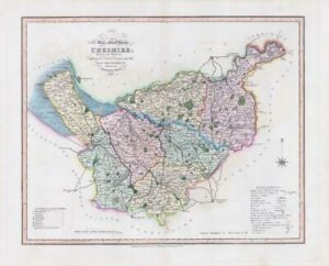 1833 Large Engraved Map CHESHIRE by William Ebden Duncan Original Colour (DUK36)
