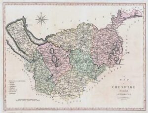 1800-10 Large Engraved Map of CHESHIRE by John Cary with Original Colour (CL5)