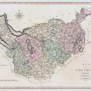 1800-10 Large Engraved Map of CHESHIRE by John Cary with Original Colour (CL5)