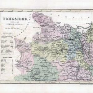 1860 - Original antique map "YORKSHIRE PART NORTH RIDING" by Joshua Archer (44)