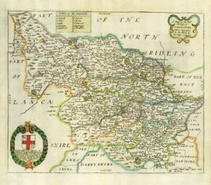 1673 1st ISSUE Map 'A MAPP OF THE WEST RIDING OF YORKSHIRE' by Richard Blome