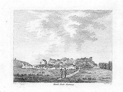 1783 Original Antique Print "MARSH CASTLE GUERNSEY" Channel Islands (S119)