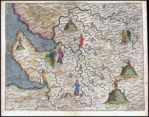 1612-1622 Rare & Decorative Michael Drayton Poly-Olbion Map of CHESHIRE