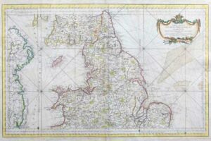 c1750 Huge Map CARTE REDUITE DES ISLES BRITANNIQUES Northern England (LM10)