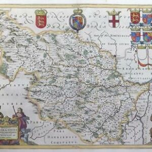 c1648 - Antique large Decorative Map of WEST RIDING YORKSHIRE  by BLAEU (LM5)
