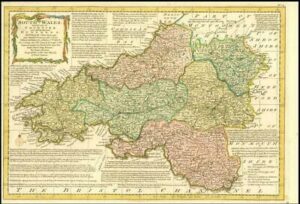1777 Antique Map of SOUTH WALES Emanual Bowen Divided Counties Hundreds (BCM37)