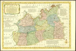 1777 Antique Map of SURREY by Emanual Bowen Divided into Hundreds (BCM36)