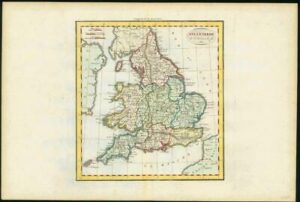 1813 Original Antique Map - ANGLETERRE England by Felix Delamarche (LM6)