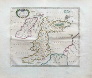 1654 - Insulae Albion et Hibernia Ptolemeaic Map of British Isles Blaeu (LM10)