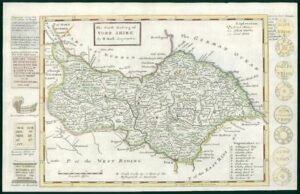 1733 - Rare Antique Map YORKSHIRE NORTH RIDING by Herman Moll Hand Coloured (42)