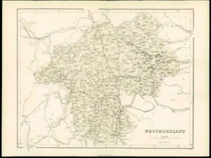 1865 - Original Antique Map of "WESTMORELAND" by W Hughes (NG9)