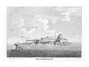 1783 Original Antique Print "CASTLE CORNET GUERNSEY" Channel Islands (S120)
