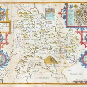 1676 Antique Map - WALES BREKNOKE Brecknock Brecon John Speed Bassett Chiswell