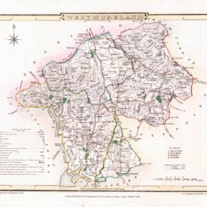 1816 Original Antique Map WESTMORELAND original colour (ET-40)