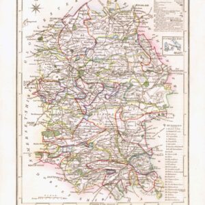 1816 Original Antique Map WILTSHIRE original colour (ET-41)