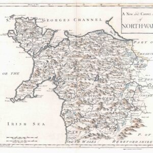 1722 A NEW AND CORRECT MAP OF NORTH WALES Colour Robert Morden (GSM35)