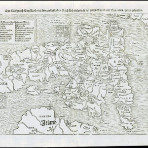 c1550 Sebastian Munster Map of ENGLAND WALES & part of Scotland German Edition