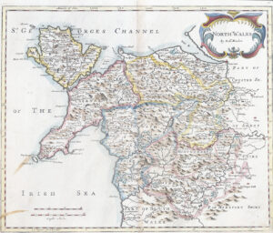 1695 1st Edition NORTH WALES original antique Map by Robert Morden (LM30-15)