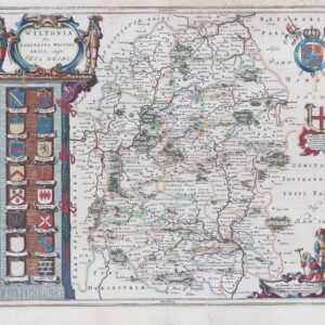 1646 WILTONIA SIVE COMITATUS WILTONI Wiltshire Map by Blaeu Dutch Edition
