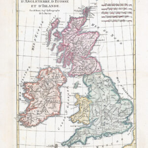 1788 ISLES BRITANNIQUES CONTENANT LES ROYAUMES British Isles Map Bonne (LM31-23)