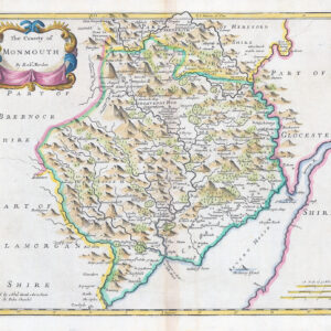 1722 MONMOUTHSHIRE Monmouth Wales  original antique Map Robert Morden (LM31-19)
