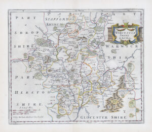1695 1st Edition WORCESTERSHIRE original antique Map by Robert Morden (LM32-54)
