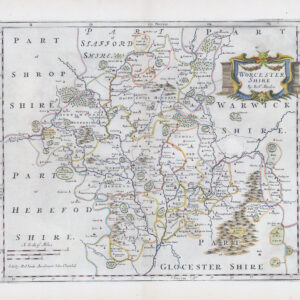 1695 1st Edition WORCESTERSHIRE original antique Map by Robert Morden (LM32-54)