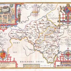 1676 Antique Map THE COUNTIE OF RADNOR Radnorshire Wales by JOHN SPEED