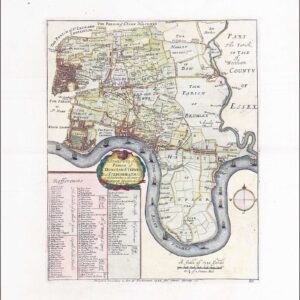 1755 Engraved map ST DUNSTANS STEPNEY London STEBUNHEATH Stow