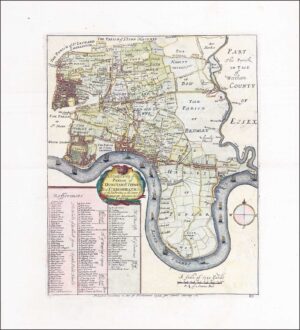 1755 Engraved map ST DUNSTANS STEPNEY London STEBUNHEATH Stow
