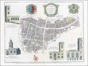 1755 Maitland Plan of LANGBORN & CANDLEWICK WARD City of London